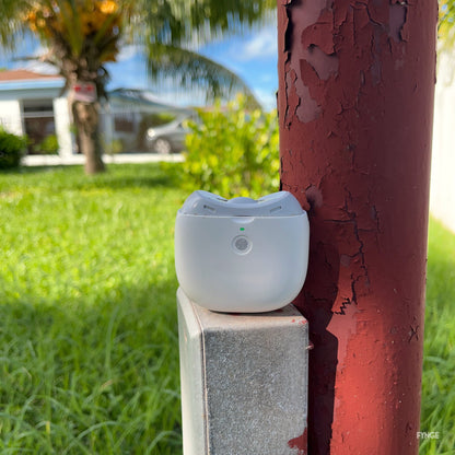 FYNGE nail trimmer standing on a stone block outdoors